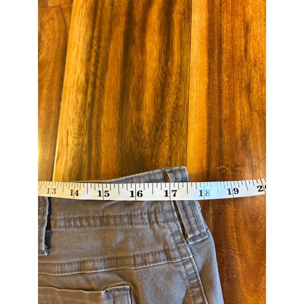 Orvis Mens Grey Canvas Work Pants Articulated Knee Utility Trousers 38x32